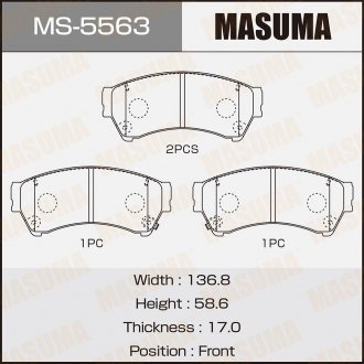 Фото автозапчасти колодка тормозная передняя Mazda 6 (07-12) MASUMA MS5563