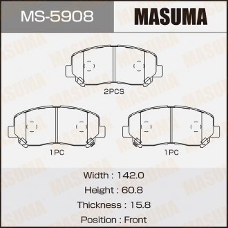 Фото автозапчастини колодки гальмівні передн Mazda CX-5 (11-) (MS-5908) MASUMA MS5908