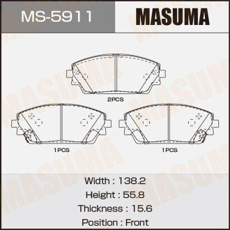 Фото автозапчастини гальмівні колодки передня NP5071, P49065 MASUMA MS5911