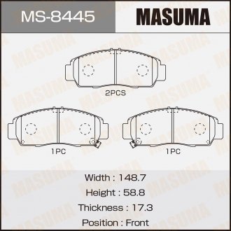 Колодка тормозная MASUMA MS8445