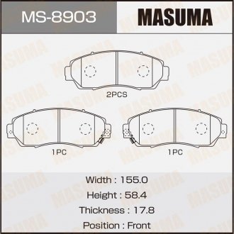 Колодка тормозная MASUMA MS8903