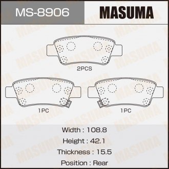 Колодка тормозная задняя Honda CR-V (07-12) MASUMA MS8906