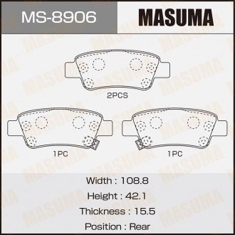 Фото автозапчастини колодки гальмівні задн Honda CR-V (07-12) (MS-8906) MASUMA MS8906