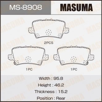 Колодка тормозная задняя Honda Civic (06-12) MASUMA MS8908