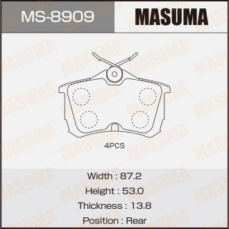 Колодки тормозные задн HONDA CIVIC IX (08-16) MASUMA MS8909