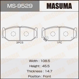 Колодка тормозная MASUMA MS9529