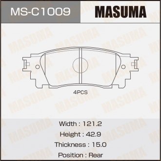 Колодка тормозная MASUMA MSC1009