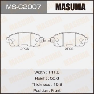Колодка тормозная передняя Nissan Leaf (13-17), Teana (14-21) MASUMA MSC2007