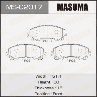 Фото автозапчасти колодки тормозные передн Nissan Rogue (07-13), X-Trail (14-) MASUMA MSC2017