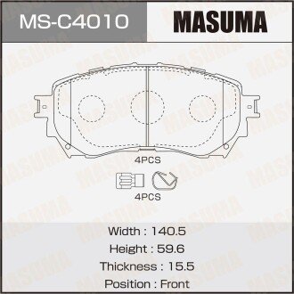 Фото автозапчастини гальмівні колодки передня MASUMA MSC4010