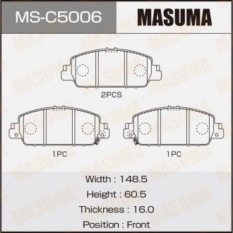 Фото автозапчасти колодка тормозная передняя Honda Accord (13-) MASUMA MSC5006