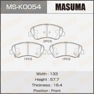 Фото автозапчасти колодки тормозные передн P30122 MASUMA MSK0054