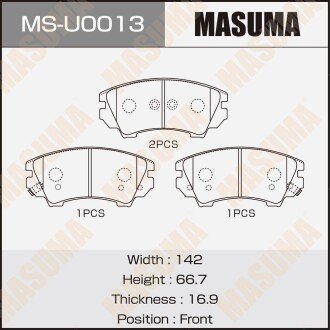 Фото автозапчасти колодки тормозные передн MASUMA MSU0013