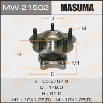 Фото автозапчасти ступица задняя Teana J31 03-08 задний ступица MASUMA MW21502