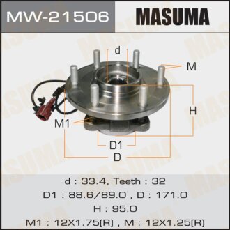 Фото автозапчасти ступица задняя Armada TA60 03-, Infiniti QX56 JA60 04- задний ступица с ABS MASUMA MW21506