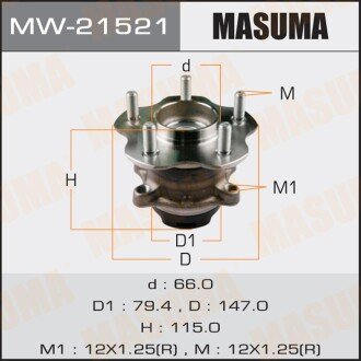 Фото автозапчастини ступица колеса задн Nissan X-TRAIL, SERENA / T32, C26 (с ABS) MASUMA MW21521