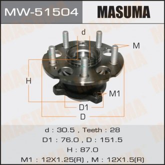 Ступица колеса задн CR-V/ RE4 (with ABS) MASUMA MW51504