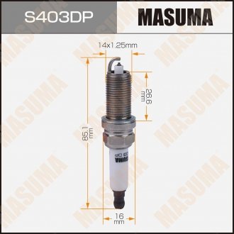 Фото автозапчасти свеча зажигания DOUBLE PLATINUM (PLZFR6A-11S) MASUMA S403DP