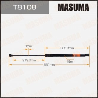 Фото автозапчасти амортизатор багажника MASUMA T8108