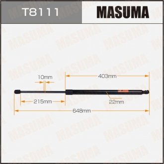 Фото автозапчастини амортизатор багажника L=648mm MASUMA T8111