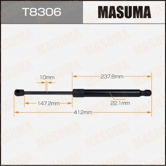 Фото автозапчастини амортизатор багажника L=412mm MASUMA T8306