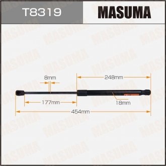 Фото автозапчастини амортизатор багажника L=454mm MASUMA T8319