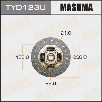 Фото автозапчастини диск зчеплення 236*150*21*29.8 Toyota Camry RAV4 MASUMA TYD123U