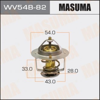 Фото автозапчасти термостат Accent 05-,Coupe 04-,Elantra HD 05-,Genesis 08-,Getz 05-,Grandeur TG 06-,Matrix 02-,Santa FE 04-Sonata EF 04-,Trajet 04-,Tucson 04-,Ceed 06-,Cerato 05-,Carnival 06-,Magentis 05-,Optima 05-,Rio 05-,Sportage III 05- MASUMA WV54B82