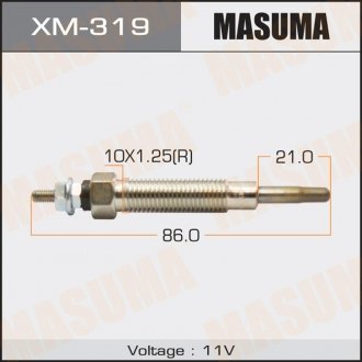 Свеча накаливания 4M40T L200 K64T,K74T,Pajero V26W,V36W,V46W MASUMA XM319 (фото 1)