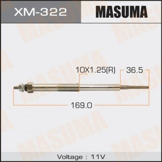 Свічка розжарювання PM-168.11V /4M41 DI (1/10/100) MASUMA XM322 (фото 1)