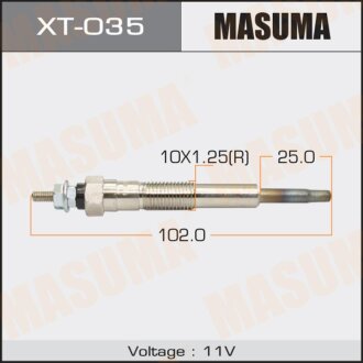 Фото автозапчасти свеча накаливания 1KZT, 1KZTE, 3CTE 4-Runner KZN185, RZN18, VZN18 95-02, GRN21, KZN215 02-05, Land Cruiser 90 KDJ9, KZJ9, VZJ9 96-02, Land Cruiser 120 Prado GRJ12, KDJ120, KZJ120, LJ12, RZJ12, TRJ12 02-09, Picnic CXM10, SXM10 97-01 MASUMA XT035