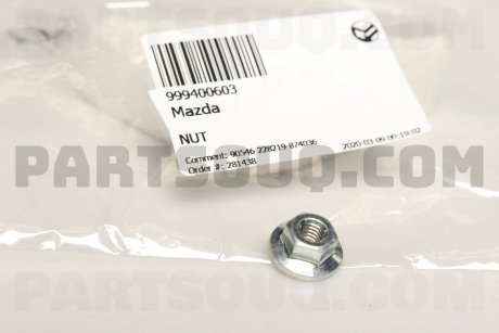 Фото автозапчасти гайка крепежная MAZDA 999400603