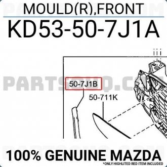 Расширитель арки крыла MAZDA KD53507J1A