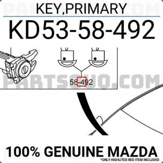 Ключ замка двери MAZDA KD5358492