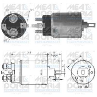 Фото автозапчастини соленоїд стартера MEAT & DORIA 46022 (фото 1)