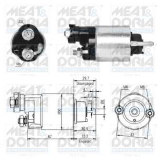 Фото автозапчасти соленоїд стартера MEAT & DORIA 46149 (фото 1)