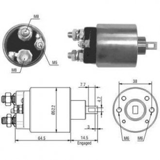 Фото автозапчасти meatdoria citroen втягуюче реле стартера jumper i 1.9 d 99-02, fiat scudo 2.0 jtd 99-06, lancia phedra 2.2 jtd 02-10, peugeot expert 2.0 hdi 00-06 MEAT & DORIA 46166