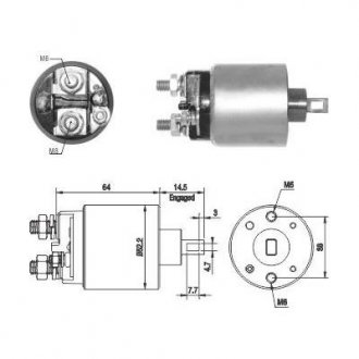 Фото автозапчастини соленоїд стартера NISSAN QASHQAI I, TIIDA, X-TRAIL; RENAULT CLIO III, FLUENCE, GRAND SCENIC III, LAGUNA III, MEGANE III, SCENIC III 1.8/2.0/2.0ALK 09.06- MEAT & DORIA 46274