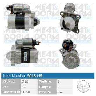 Фото автозапчастини meatdoria renault стартер grand scenic ii 1.6 04-06, kangoo be bop 1.6 09-12, megane ii 1.6 05-08 MEAT & DORIA 5015115