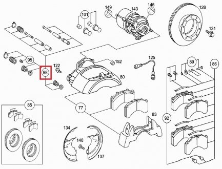 Фото автозапчастини ремкомплект супорту Knorr SN5 Mercedes Atego, MAN L33 MERCEDES-BENZ 000 420 41 82