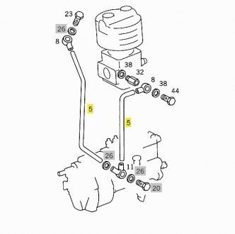 Фото автозапчастини трубка змащування компресора Mercedes 609D-814 OM-364-366 MERCEDES-BENZ 0099979382