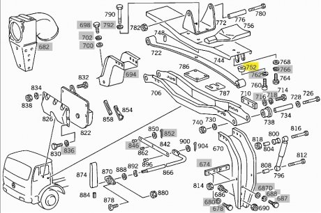 Фото автозапчасти отбойник рессоры кабины Mercedes MERCEDES-BENZ 3878910323