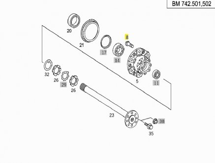 Фото автозапчастини шпилька колеса M14 Mercedes Vario заднього MERCEDES-BENZ 6684010071 (фото 1)