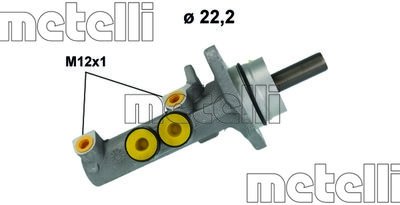 Фото автозапчасти циліндр гальмівний (головний) Seat Leon/VW Golf/Jetta 03- (d=22.2mm) Metelli 051258 (фото 1)