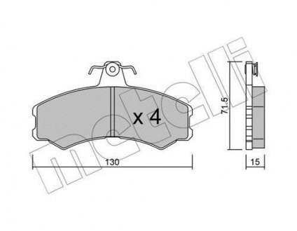 Фото автозапчасти гальмівні колодки, дискове гальмо (набір) Metelli 2200311