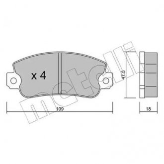 Фото автозапчасти тормозные колодки Metelli 22-0033-0