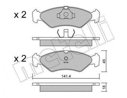 Фото автозапчасти гальмівні колодки, дискове гальмо (набір) Metelli 2200730