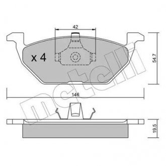 Колодки дискового тормоза Metelli 2202110 (фото 1)