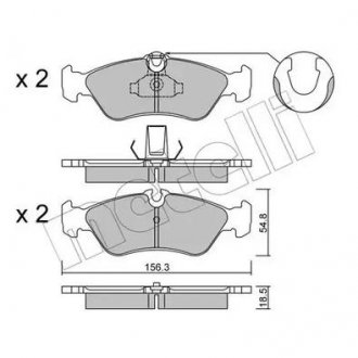 Фото автозапчастини колодки гальмівні (задні) Mercedes Sprinter 208-316 96-(велика) Metelli 22-0311-1