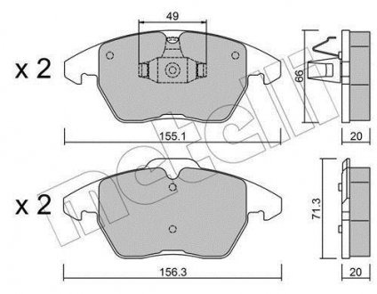 Фото автозапчастини колодки гальмівні (передні) Audi A3/Skoda Fabia III/VW Polo V 10- Metelli 22-0548-2